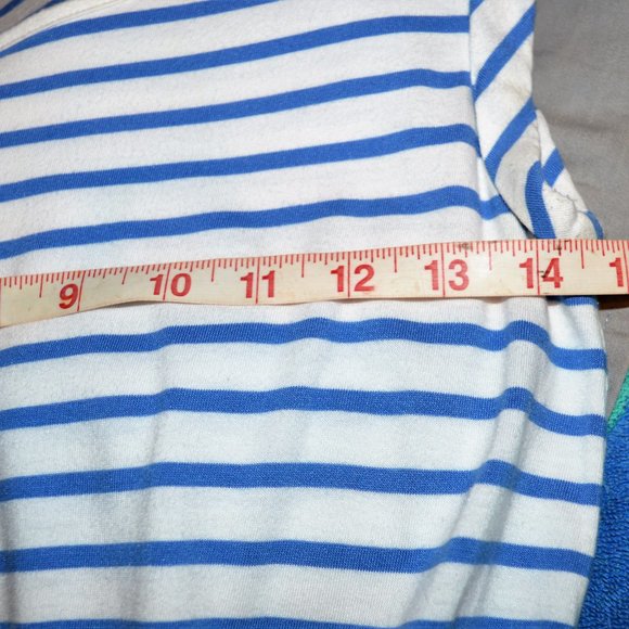 Boden Blackberry Striped Sleeveless Midi White & Blue Dress with Pockets Size 2 - Picture 6 of 12